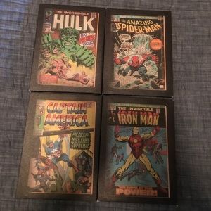 Marvel comics wall hangings set of 4
