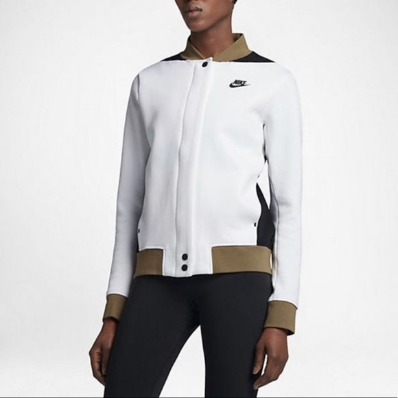 Nike Tech Fleece Destroyer Jacket White Black - Picture 2 of 5