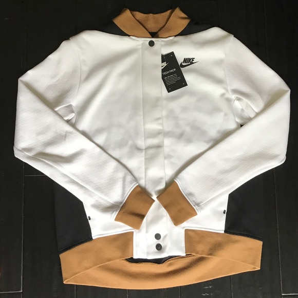 Nike Tech Fleece Destroyer Jacket White Black - Picture 4 of 5
