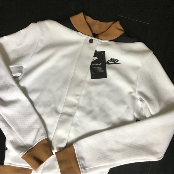 Nike Tech Fleece Destroyer Jacket White Black - Picture 5 of 5