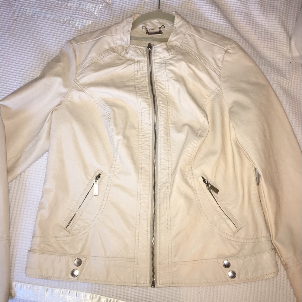 Cream leather jacket