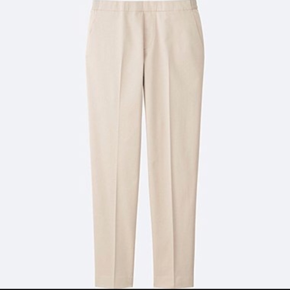 UNIQLO Satin Ankle Pants Beige