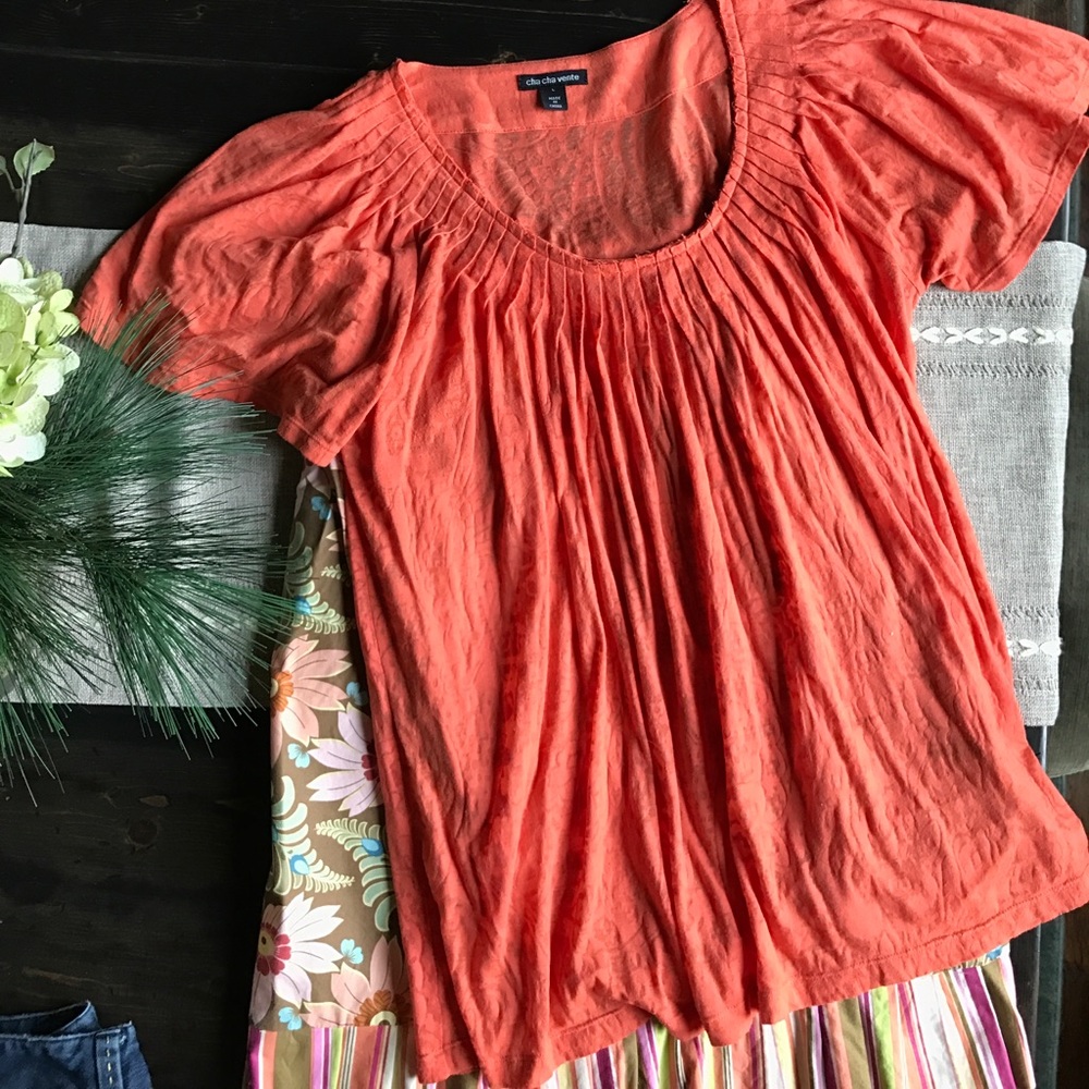 Cha cha vente L coral top