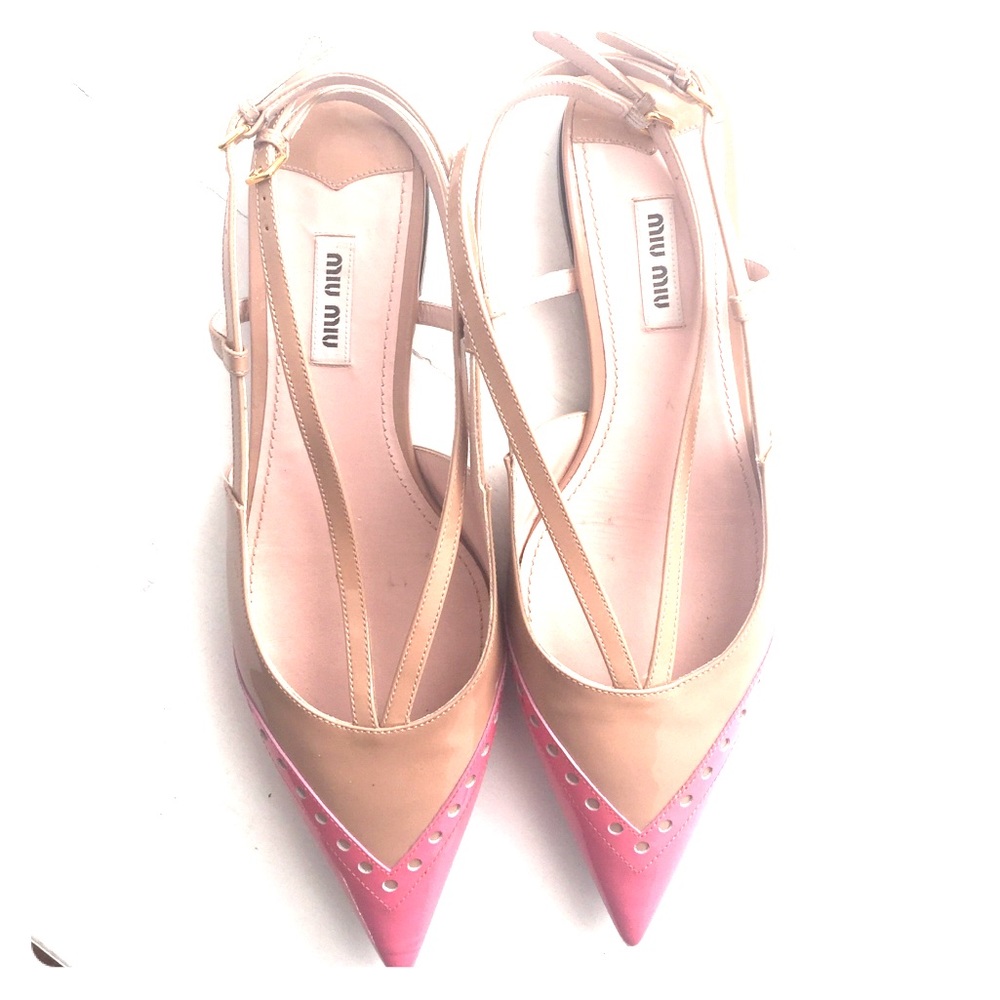 MIU MIU Pointy Toed Ballet Flats