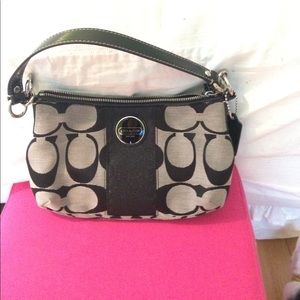 Coach Signature Stripe Demi Crossbody Handbag