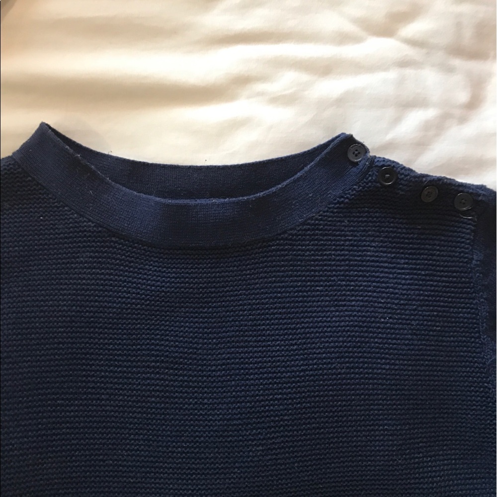 XL Talbots 3/4 Sleeve Navy Sweater
