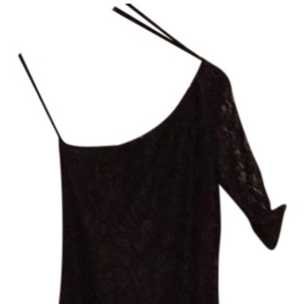 Black lace lined off shoulder dress
