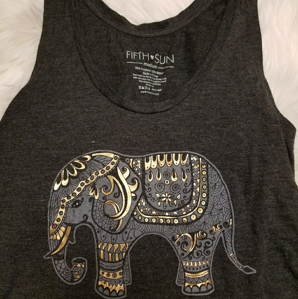 Boho Hi-low elephant tank top