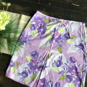 Tropical floral drawstring skirt m/l