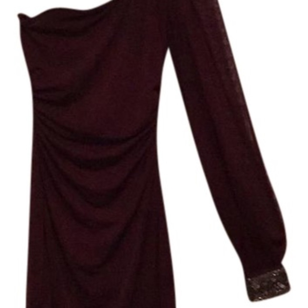Wine colored one shoulder dress