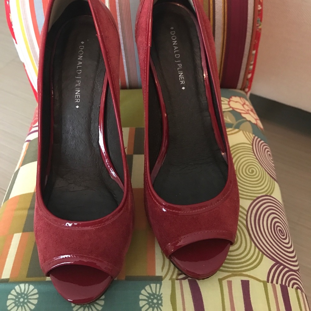 Red suede heel