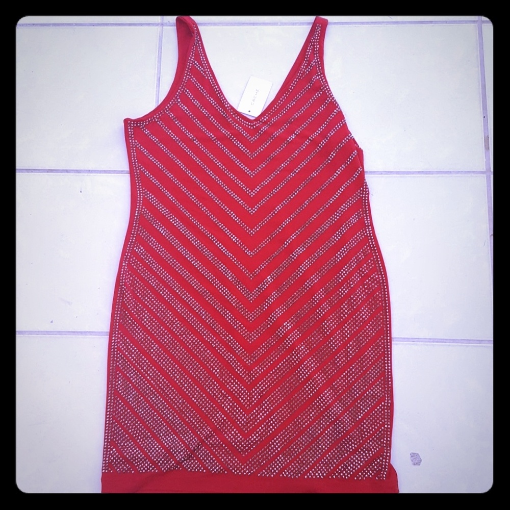 Cache bright red w sequin details