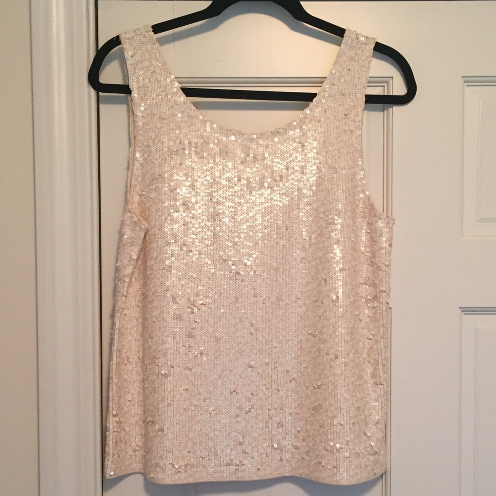 J Crew sequin tank white/cream NWT!