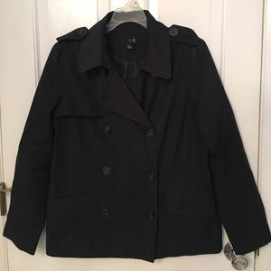 Black button up coat jacket