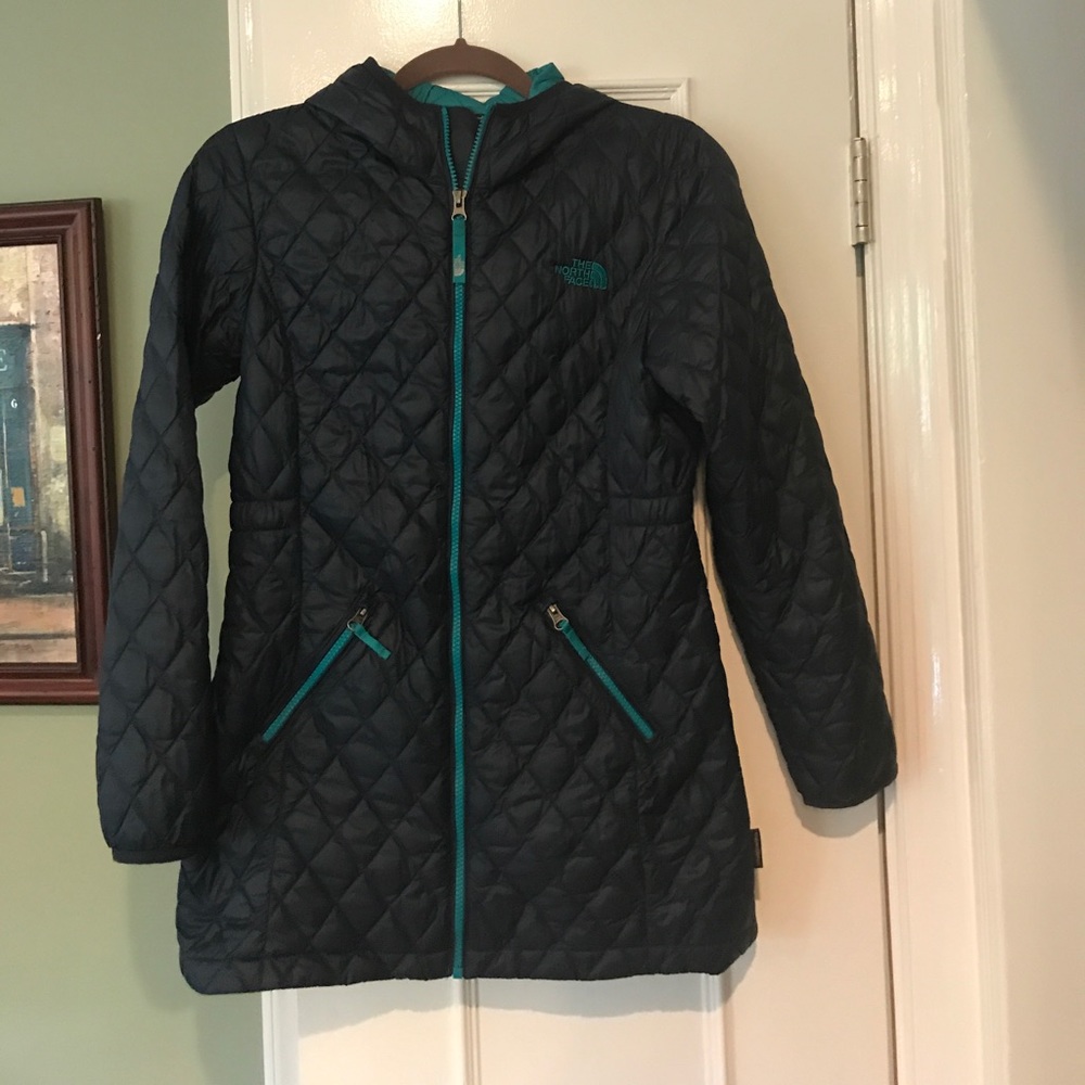 Girls North Face Navy Quilted Jacket