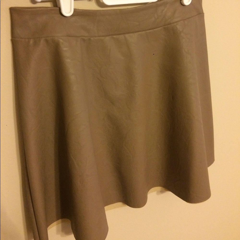 Brown leather skirt