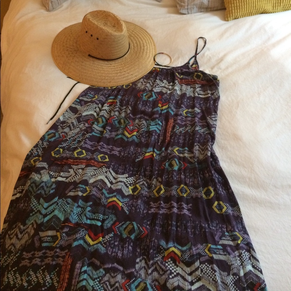 Purple Aztec patterned spaghetti strapped dress