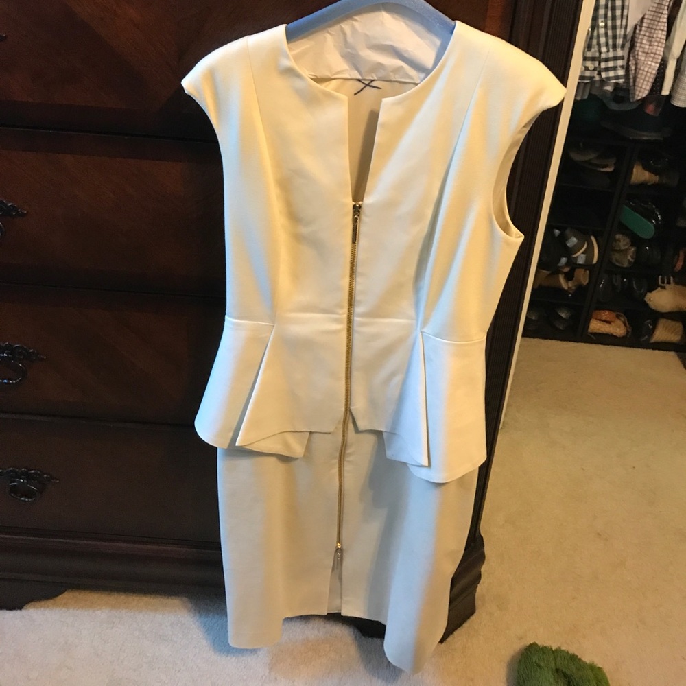 Ted baker ivory Jumana textured peplum dress