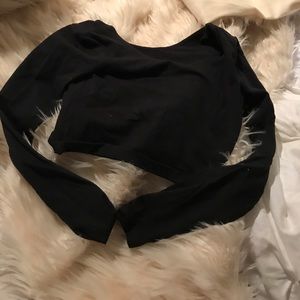 American Apparel Black Crop Top long Sleeve