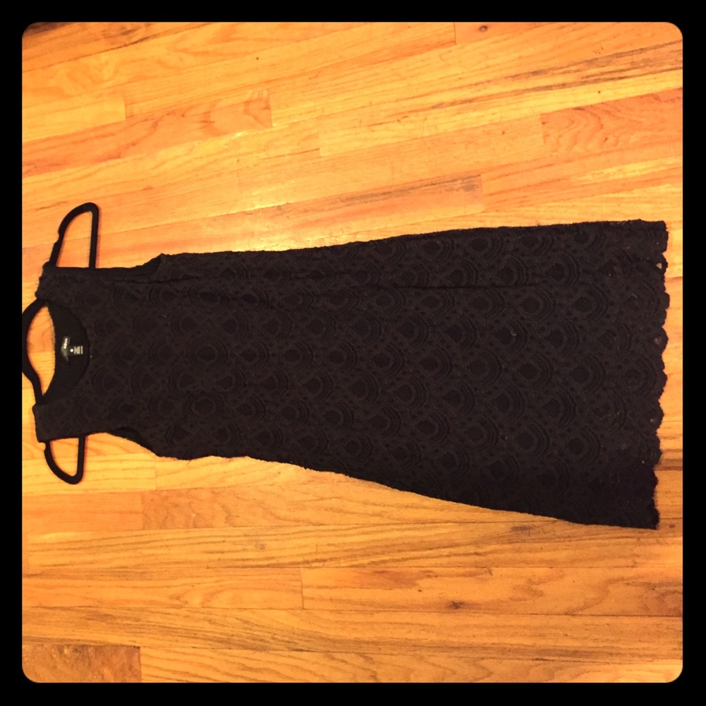 Black Stretch Crochet Dress
