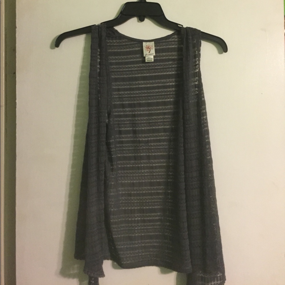 Grey Knitted vest cardigan.