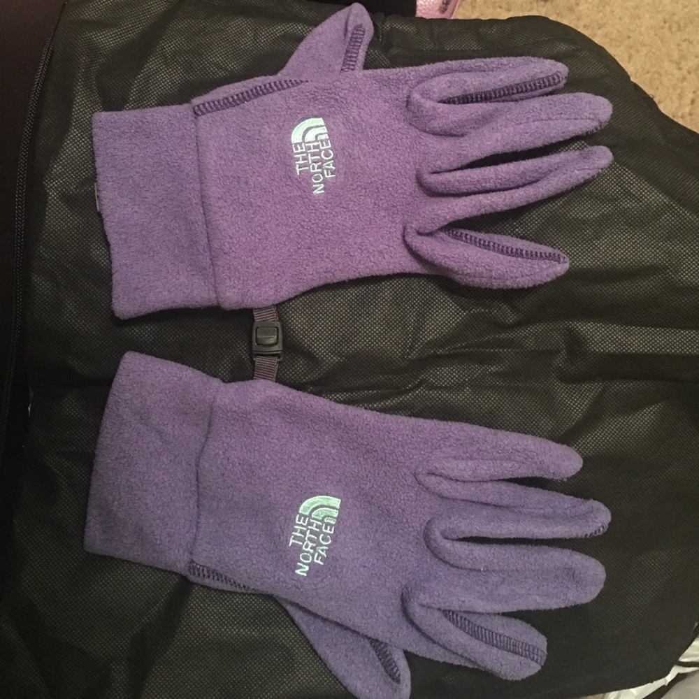 Purple North Face Gloves