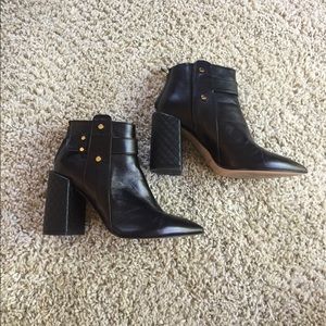 BCBG Quilted Leather Booties