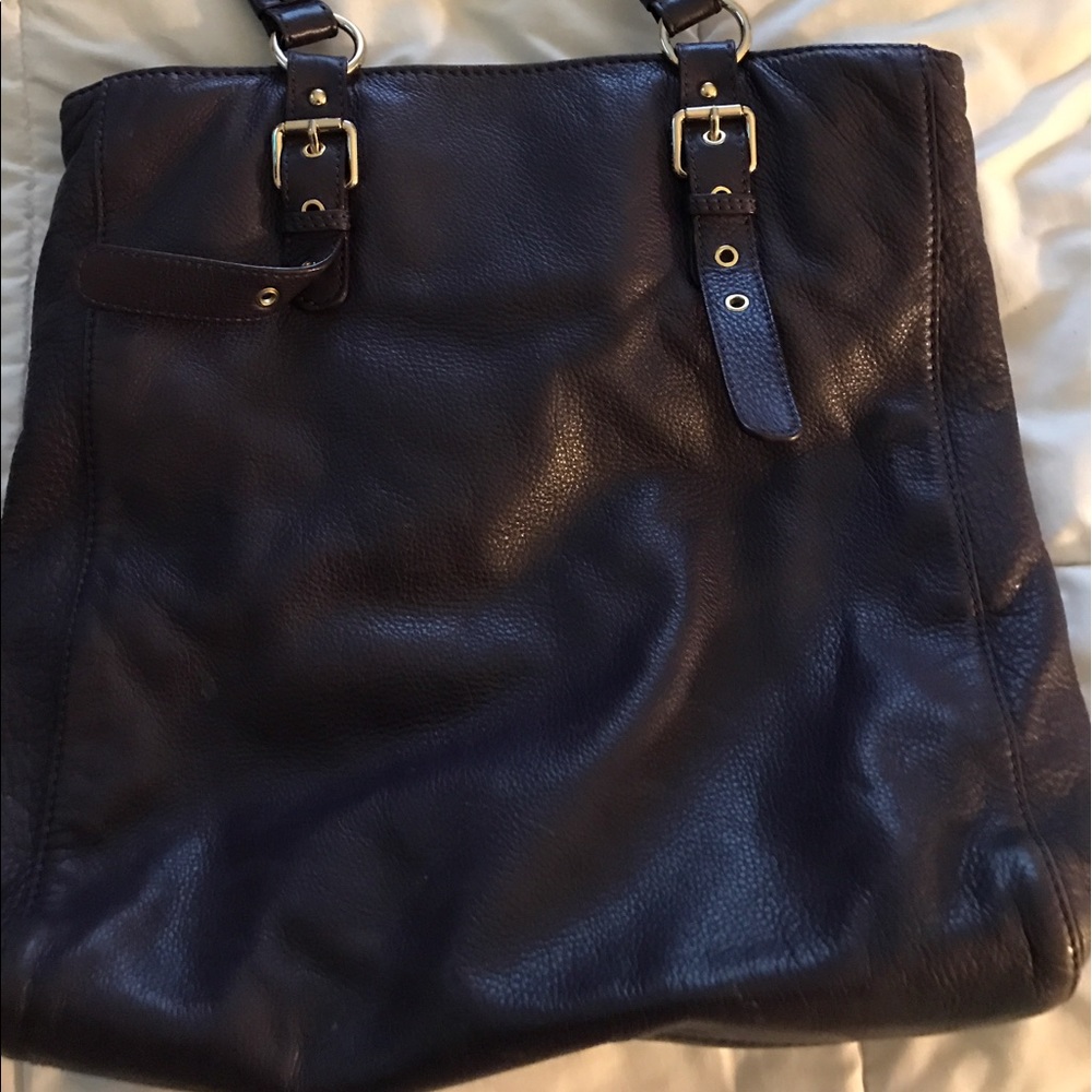 Authentic MK purple leather tote,