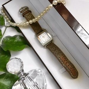 Coach Authentic Logo Printed Leather Watch