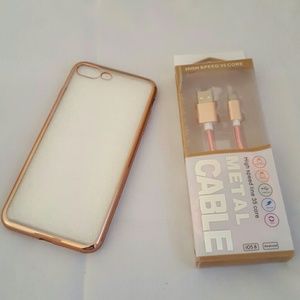 Iphone 7 plus clear case with charging Cable