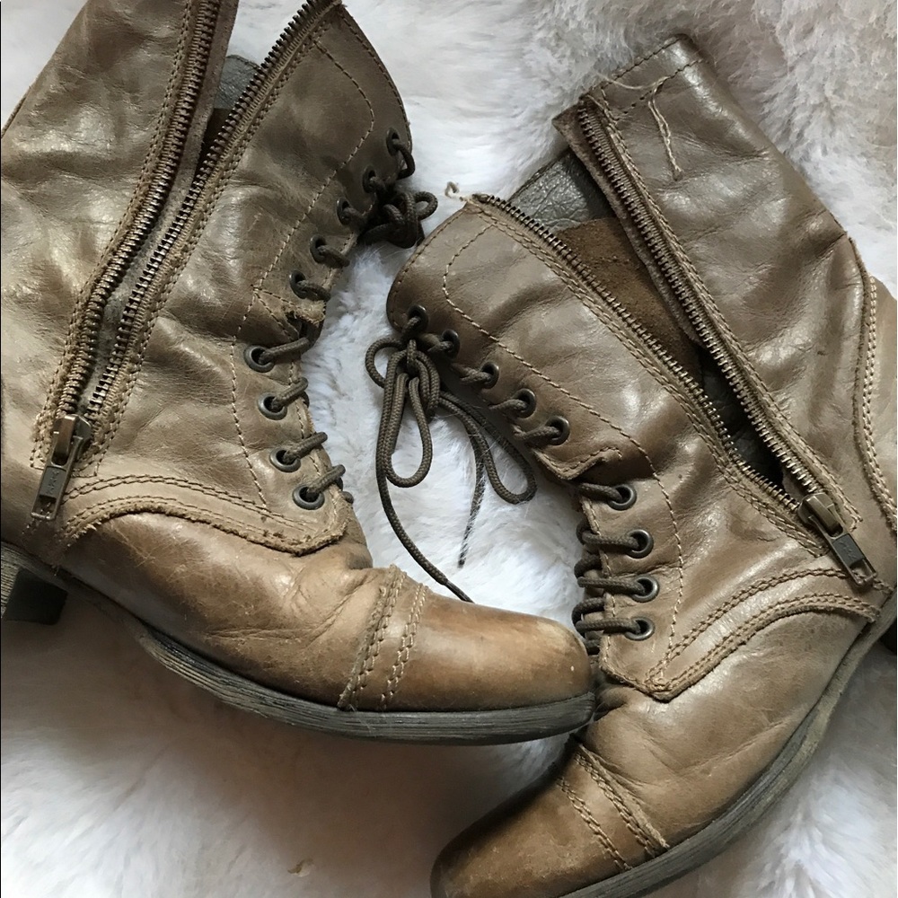 Tan Steve Madden Combat Boots
