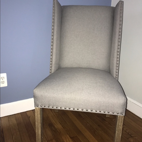 Two Linen, Armless, Living Room Slipper Chair. - Picture 2 of 4