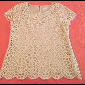 J. Crew Ivory Lace Top