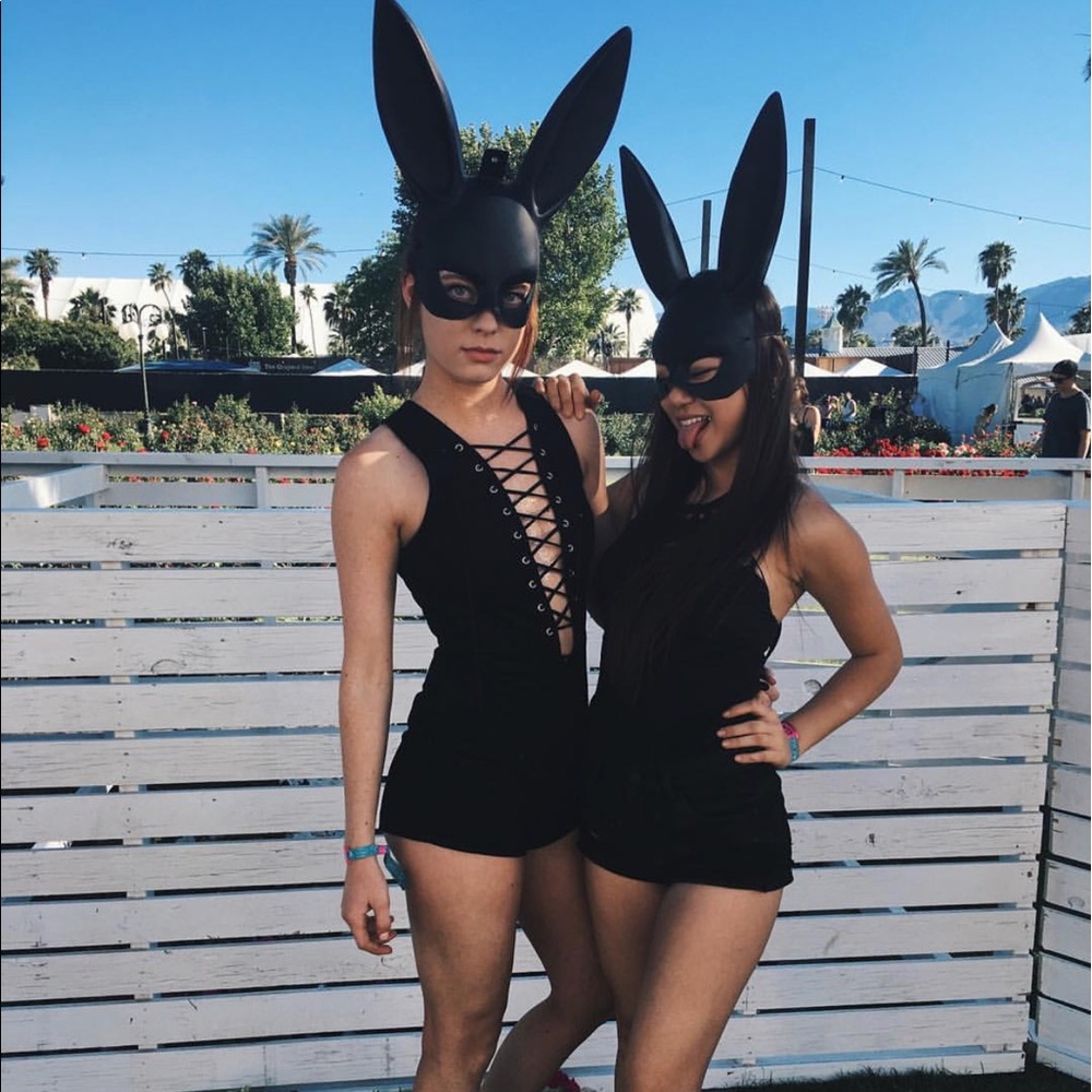 Black velvet lace up romper