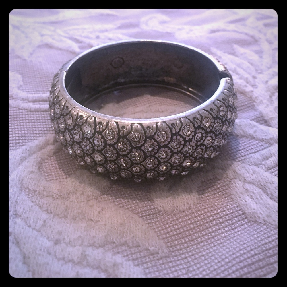 💎Silver Bracelet with Clear Crystals💎