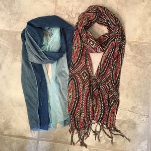2 bundle colorful scarves