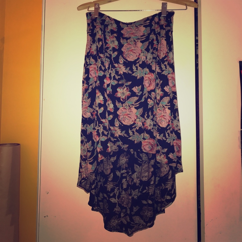 High low floral skirt