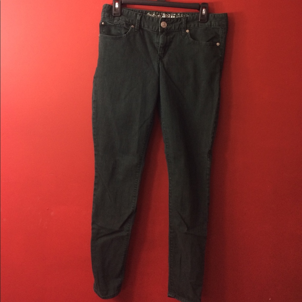 Green skinny jeans