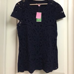 Lilly Pulitzer lace sweater t shirt