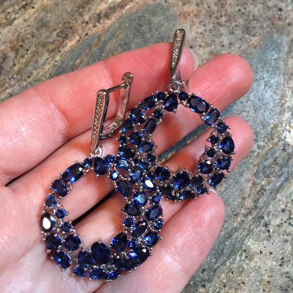Jewelry - Created tanzanite ss statement earrings