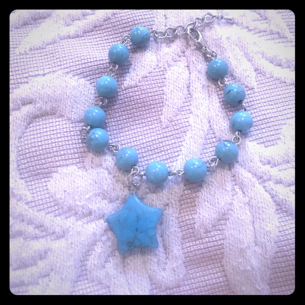 Turquoise Bead & Star Bracelet