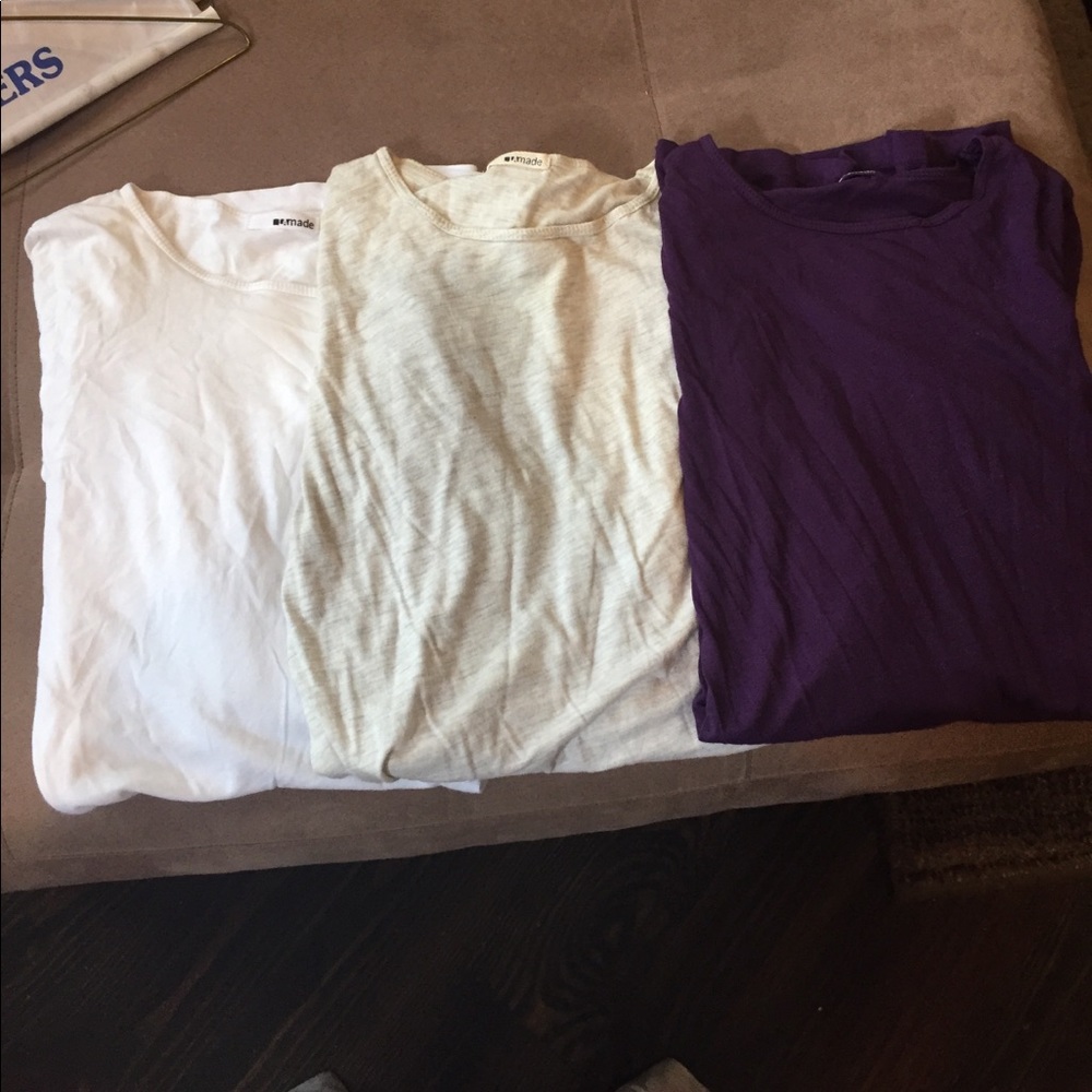 LAmade long sleeve cotton tops - set of 3 - M