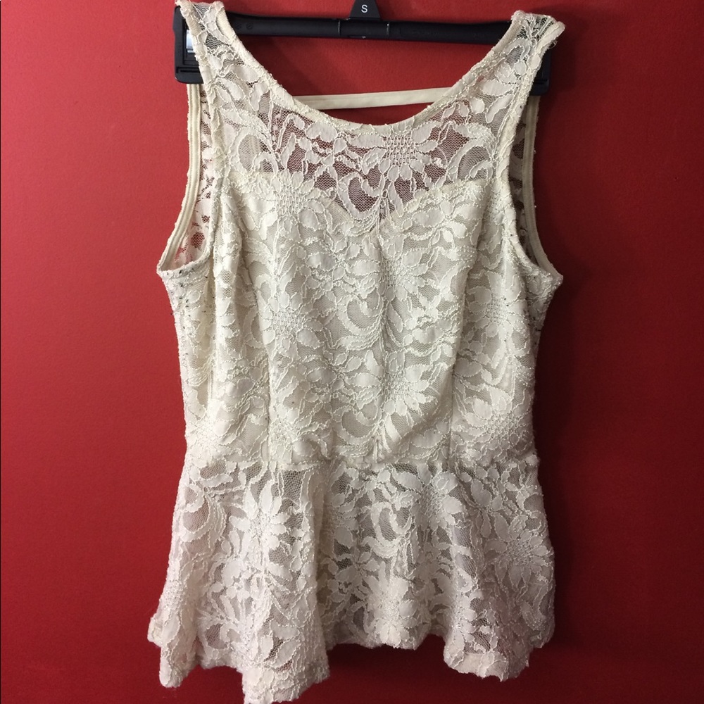 Lace peplum top