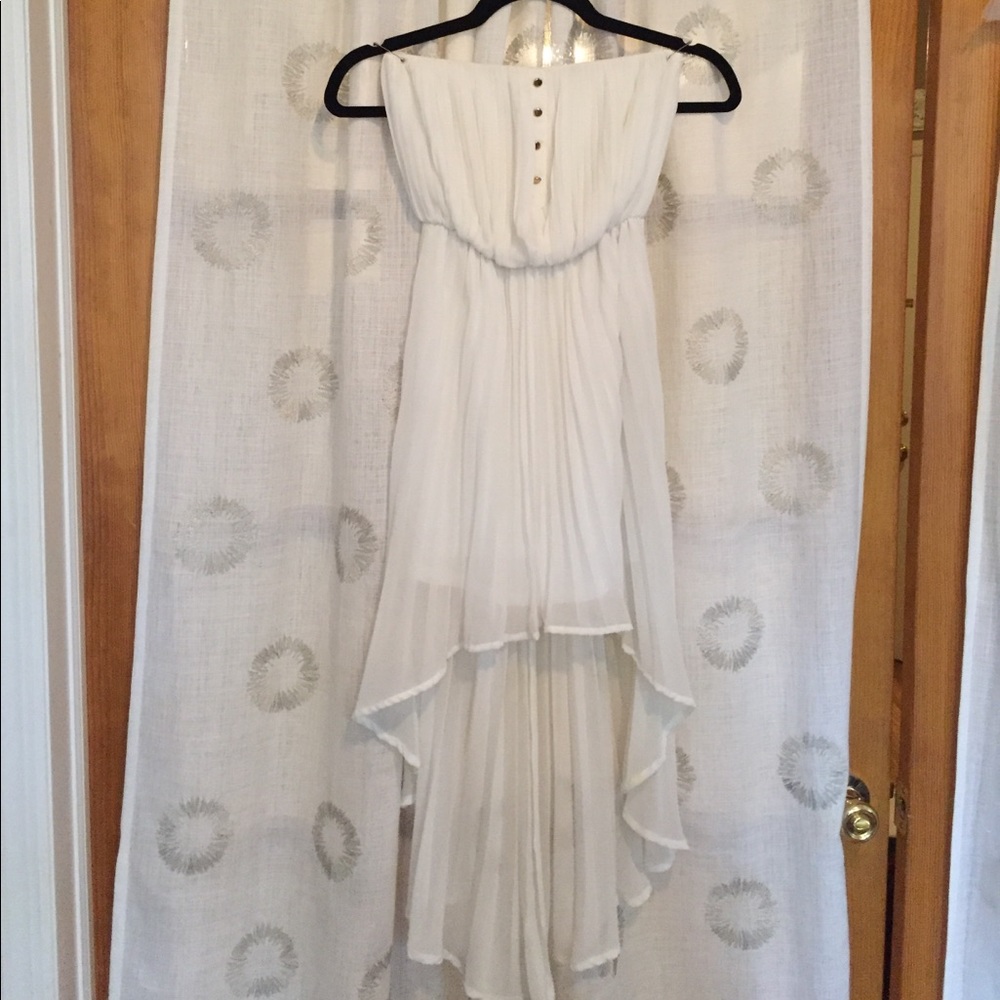 White strapless summer dress