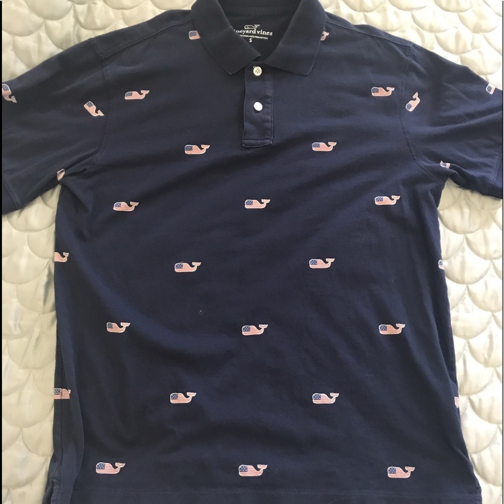 Vineyard vines whale flag polo