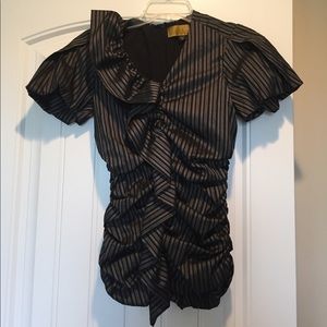 Nicole Miller formal striped blouse
