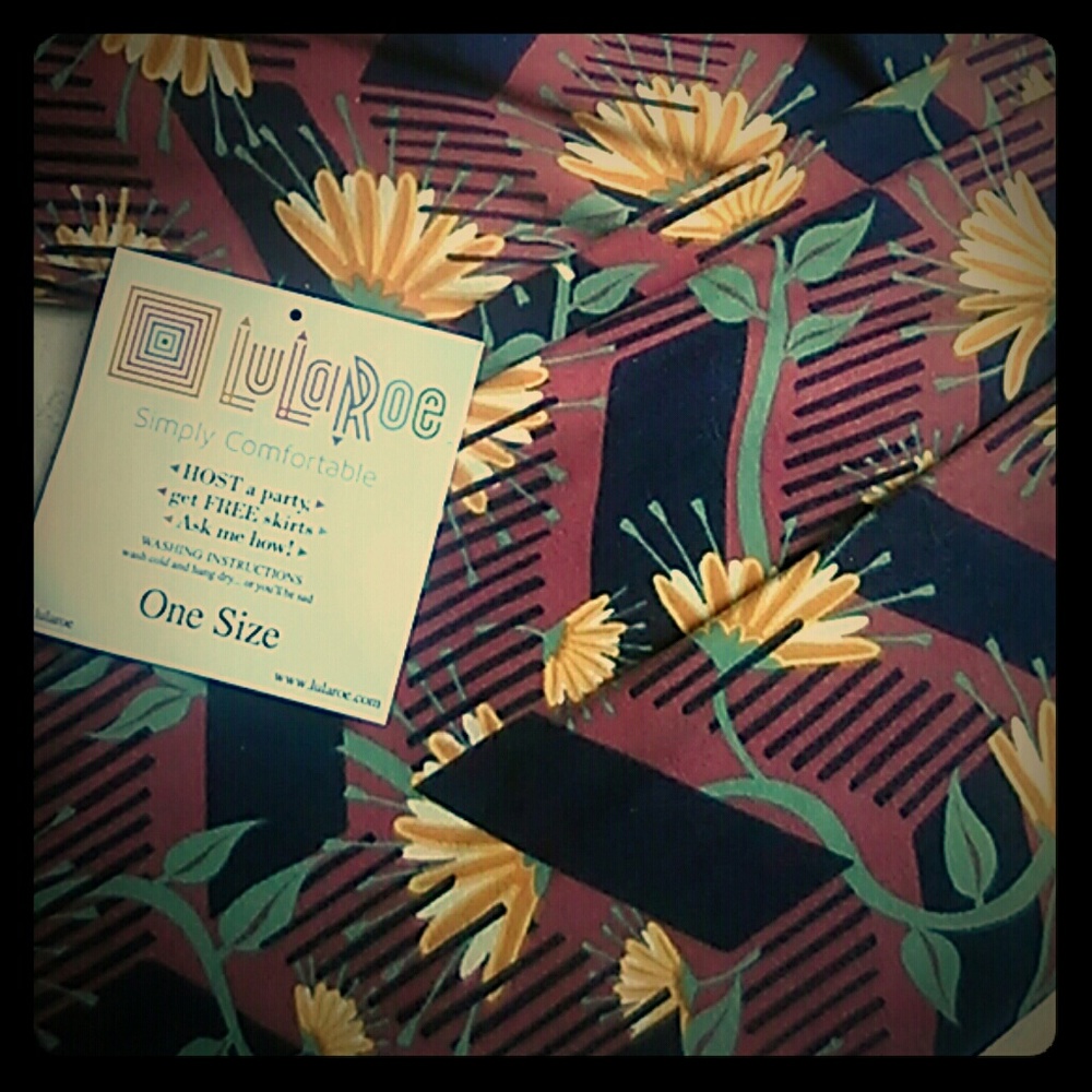 Lularoe Striped Floral Leggings