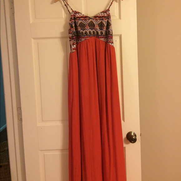 Orange plus multicolored maxi dress - Picture 1 of 4