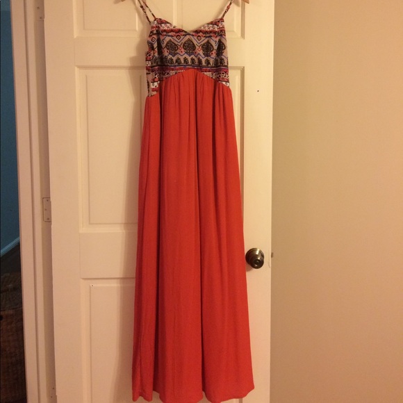 Orange plus multicolored maxi dress - Picture 2 of 4