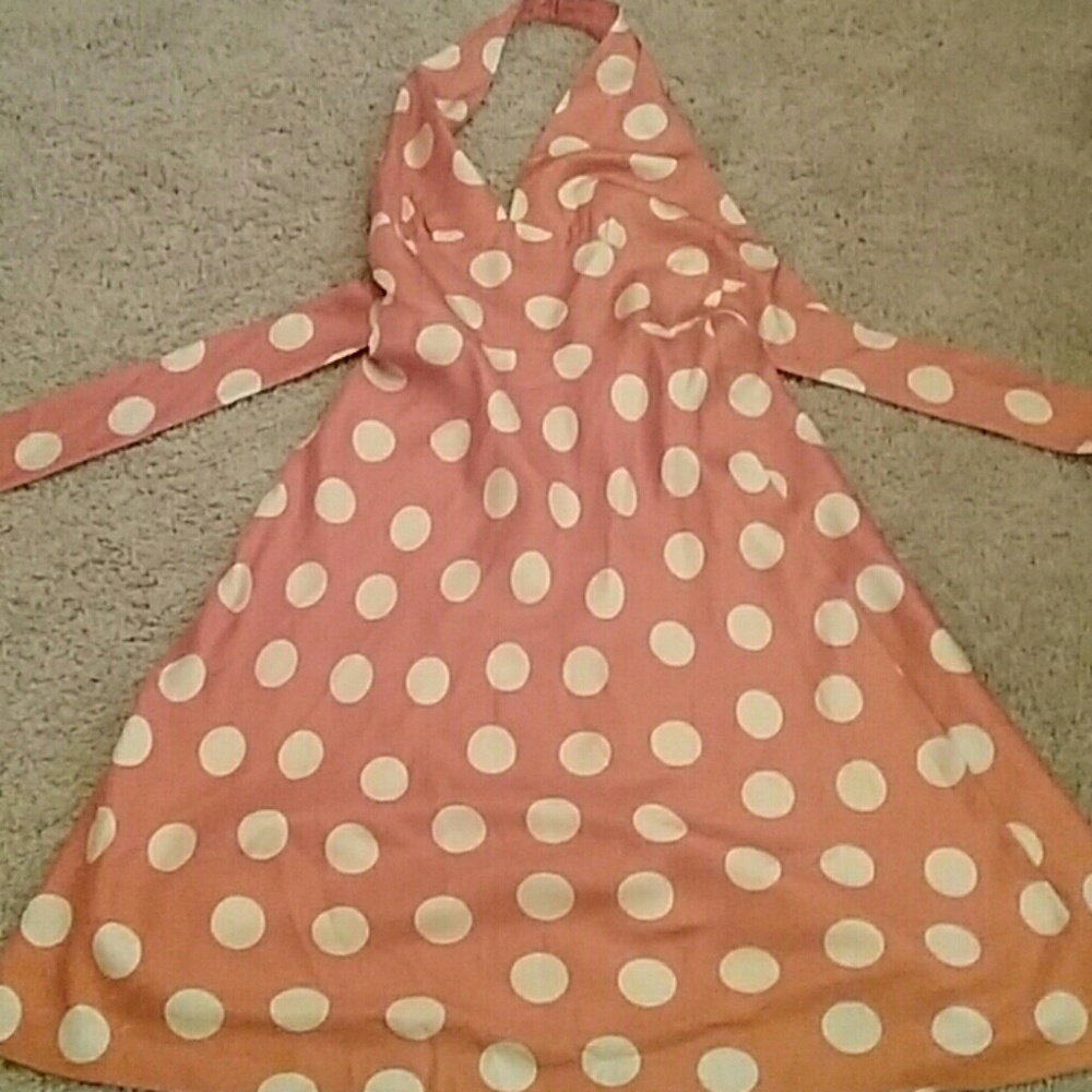 Laundry stunning orange silk halter dress